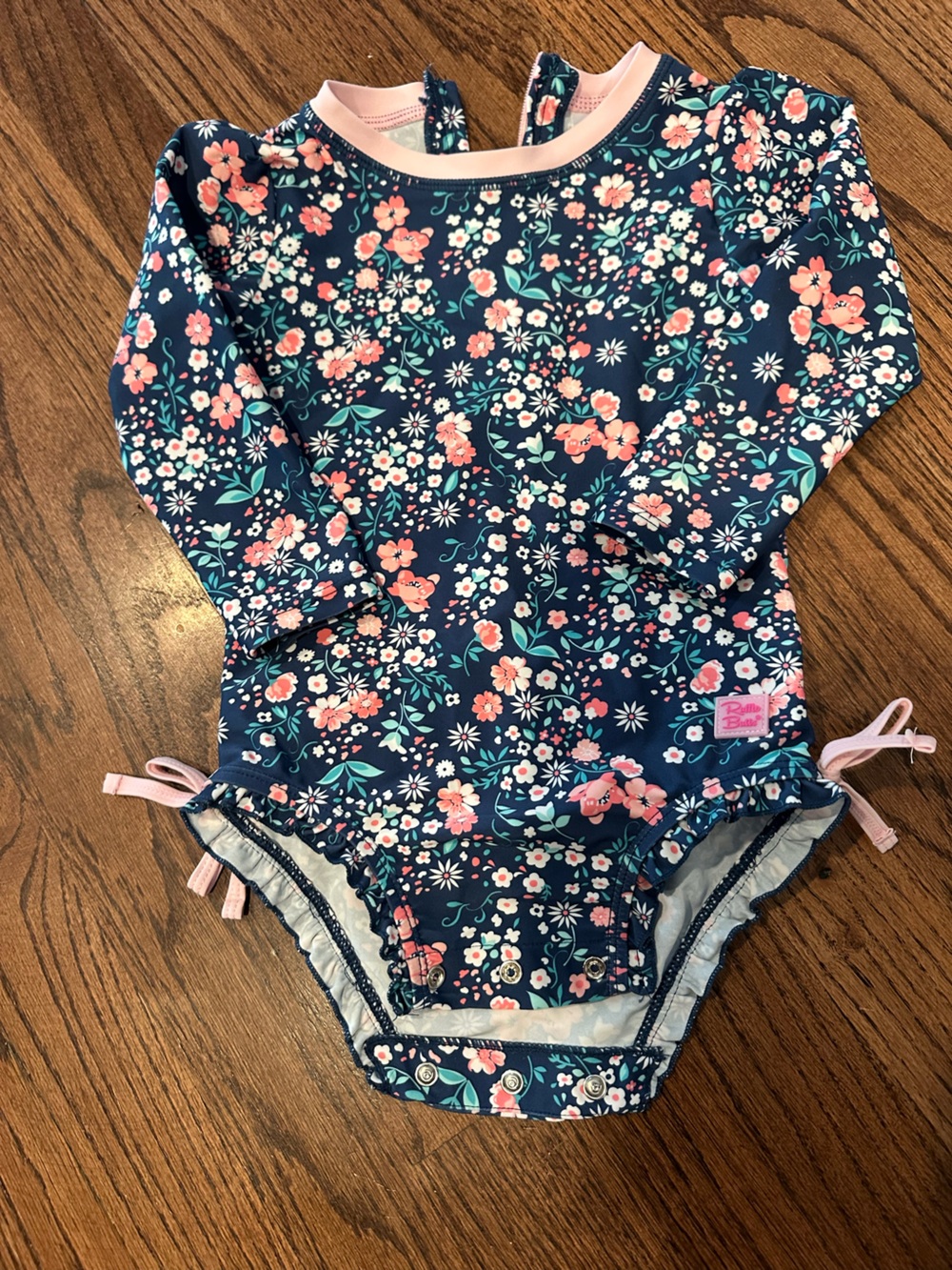 Ruffle Butts Swim - Navy Floral One-Piece 18-24M